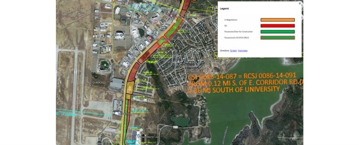 map of corridor for US 59 Loop 20 Interchange project