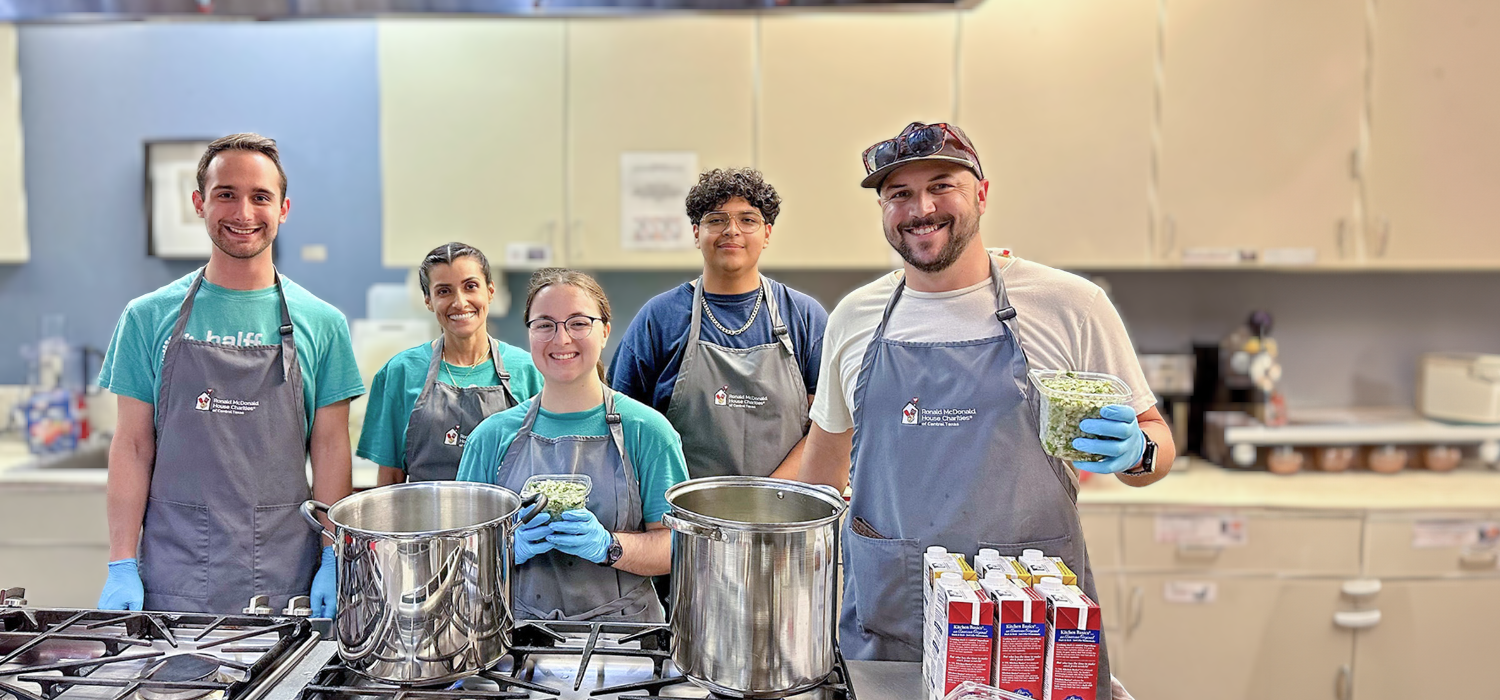 HCI Volunteers from Halff's Austin office serving dinner at Ronald McDonald House in Texas